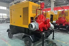 Pompe à double aspiration montée sur remorque